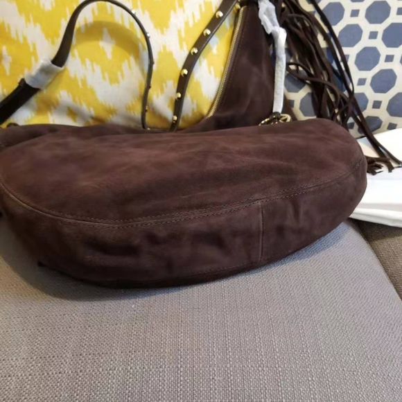 Michael Kors Handbag Rhea Large Suede Shoulder Bag - Picture 7 of 8
